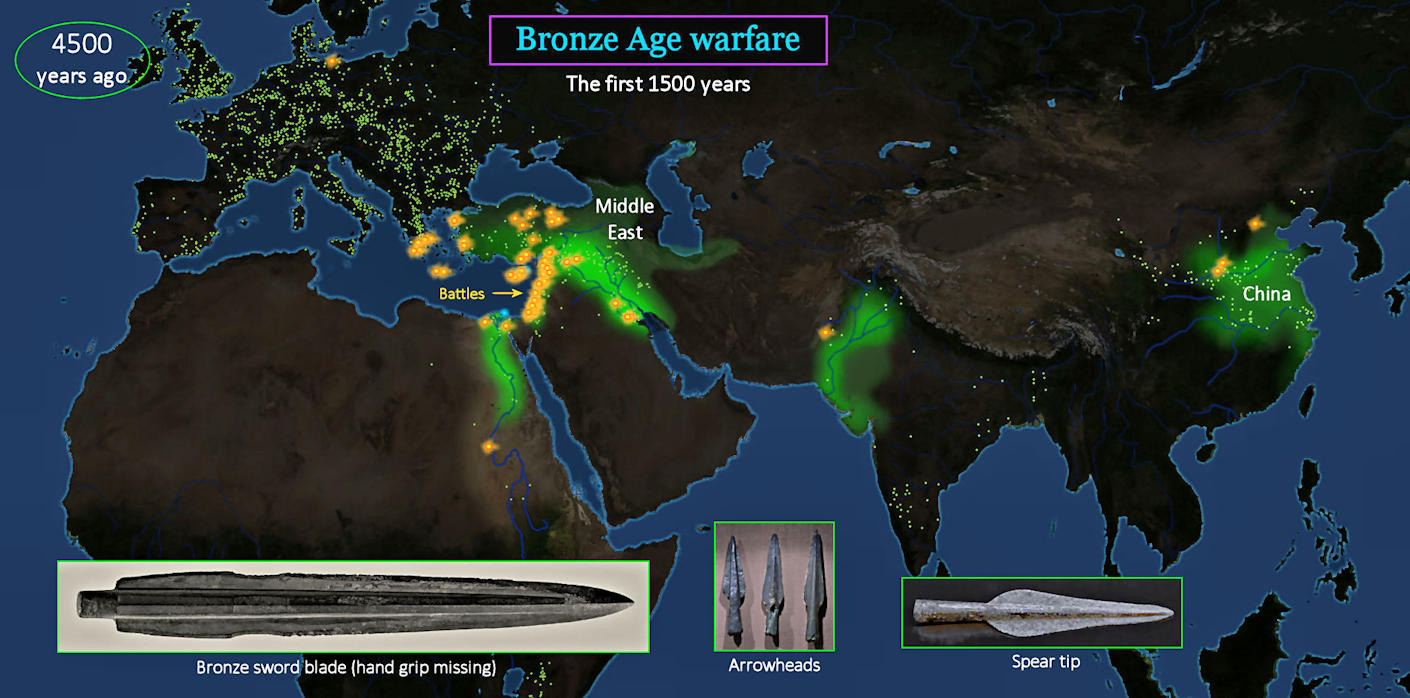 Bronze Age conflict, 2,500 BC map